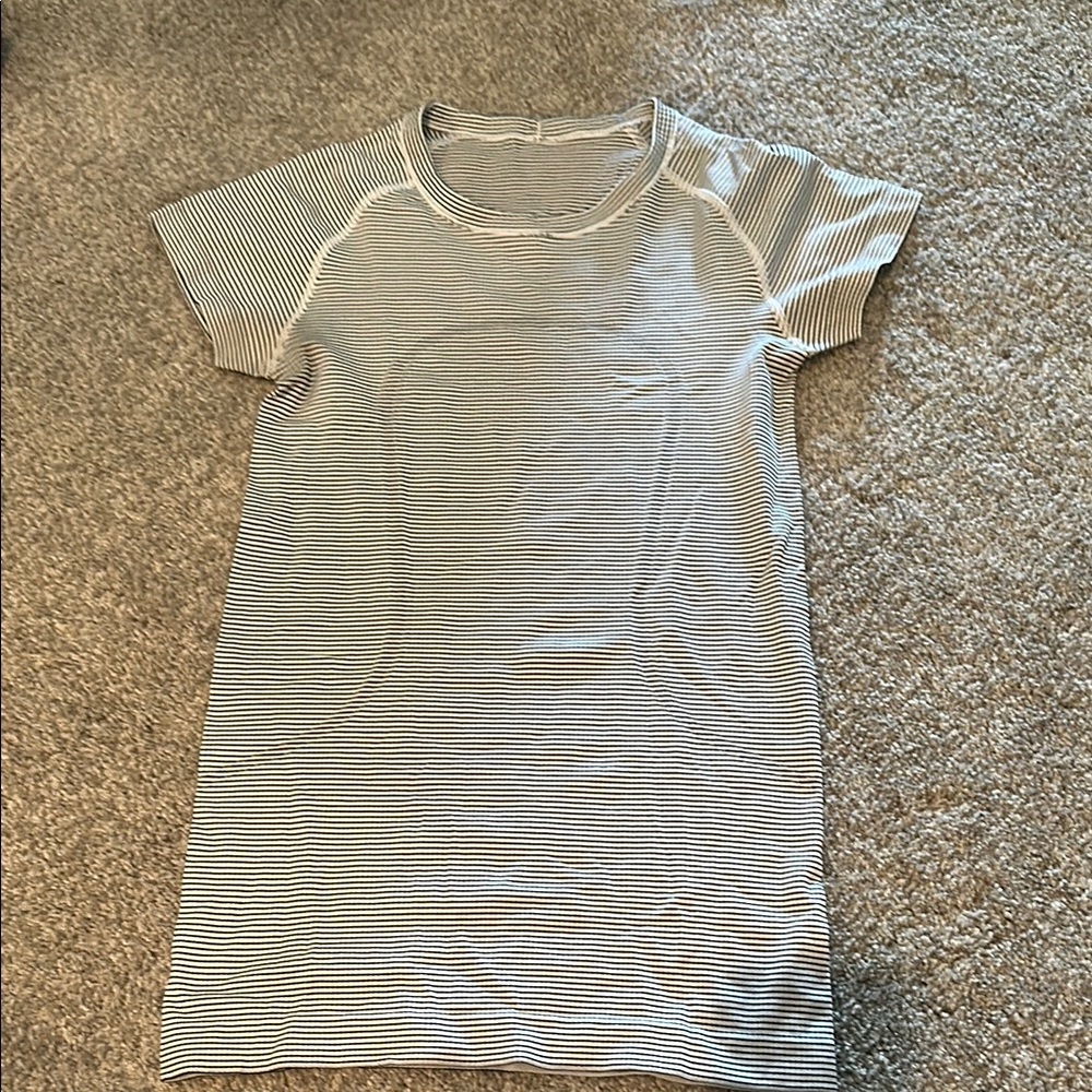 lululemon athletica Striped Short Sleeve Tee - Black and White